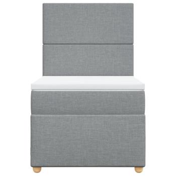 Boxspringbett mit Matratze Hellgrau 100x200 cm Stoff