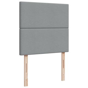 Boxspringbett mit Matratze Hellgrau 100x200 cm Stoff