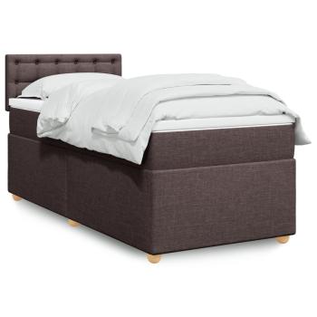 ARDEBO.de - Boxspringbett mit Matratze Dunkelbraun 90x200 cm Stoff