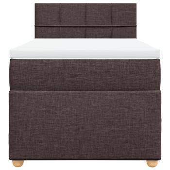 Boxspringbett mit Matratze Dunkelbraun 100x200 cm Stoff