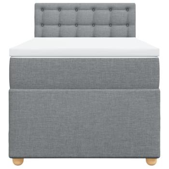 Boxspringbett mit Matratze Hellgrau 100x200 cm Stoff
