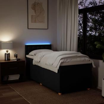 Boxspringbett mit Matratze Schwarz 100x200 cm Stoff