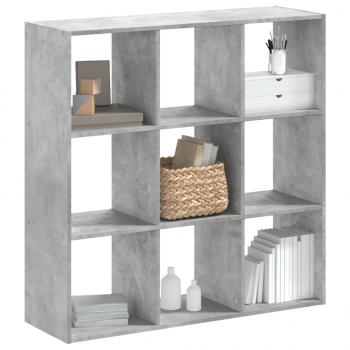 ARDEBO.de - Bücherregal Betongrau 102x32x102 cm Holzwerkstoff