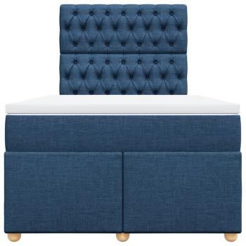 Boxspringbett mit Matratze Blau 120x200 cm Stoff