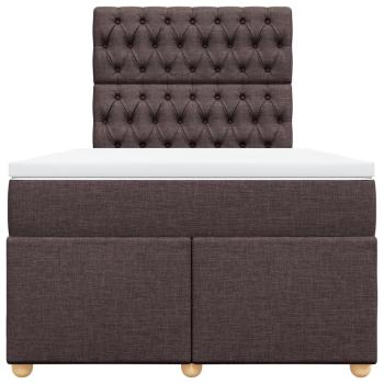 Boxspringbett mit Matratze Dunkelbraun 120x200 cm Stoff