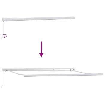 Markise Einziehbar Anthrazit und Weiß 5x3 m Stoff und Aluminium