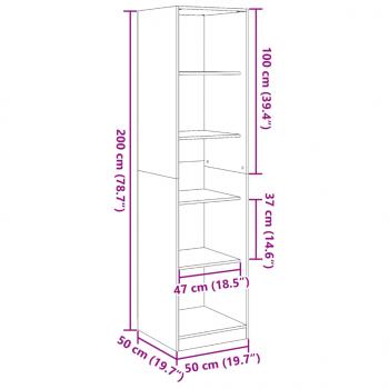 Kleiderschrank Sonoma-Eiche 50x50x200 cm Holzwerkstoff