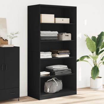 ARDEBO.de - Kleiderschrank Schwarz 100x50x200 cm Holzwerkstoff
