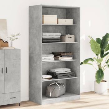 ARDEBO.de - Kleiderschrank Betongrau 100x50x200 cm Holzwerkstoff
