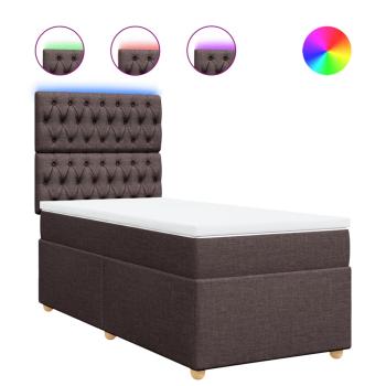 ARDEBO.de - Boxspringbett mit Matratze Dunkelbraun 100x200 cm Stoff