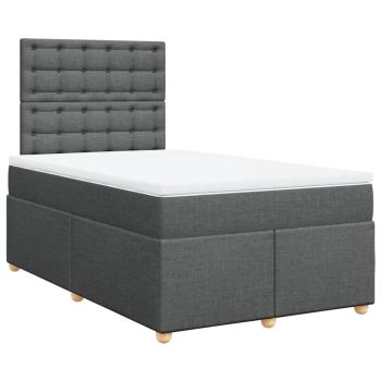 ARDEBO.de - Boxspringbett mit Matratze Dunkelgrau 120x190 cm Stoff