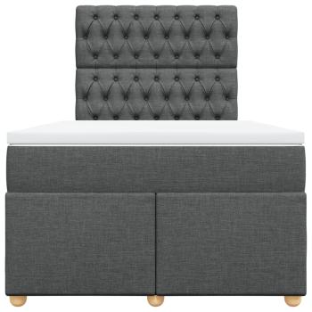 Boxspringbett mit Matratze Dunkelgrau 120x200 cm Stoff