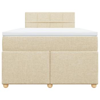 Boxspringbett mit Matratze Creme 120x190 cm Stoff