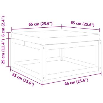 Gartenhocker mit Kissen 65x65x29 cm Massivholz Akazie