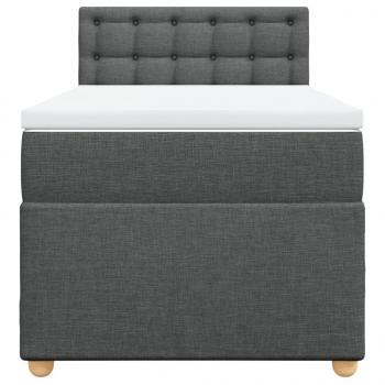 Boxspringbett mit Matratze Dunkelgrau 100x200 cm Stoff