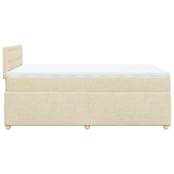 Boxspringbett mit Matratze Creme 120x190 cm Stoff
