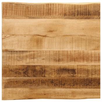 ARDEBO.de - Tischplatte mit Baumkante 80x80x3,8 cm Raues Mango Massivholz