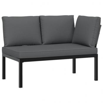 ARDEBO.de - 3-tlg. Garten-Sofagarnitur mit Kissen Schwarz Aluminium