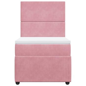 ARDEBO.de - Boxspringbett mit Matratze Rosa 90x190 cm Samt