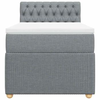 Boxspringbett mit Matratze Hellgrau 90x190 cm Stoff