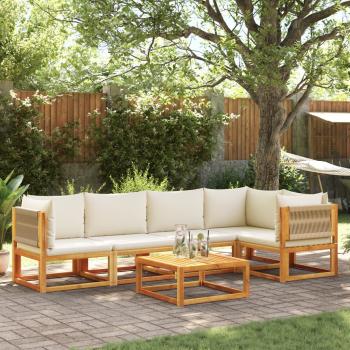 ARDEBO.de - 6-tlg. Garten-Sofagarnitur mit Kissen Massivholz Akazie