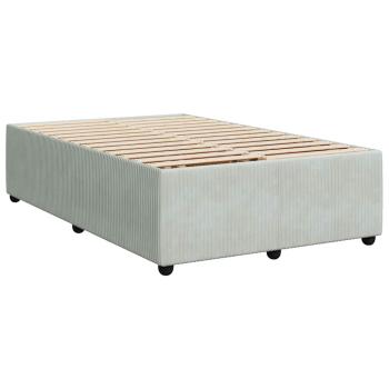 ARDEBO.de - Boxspringbett mit Matratze Hellgrau 120x200 cm Samt