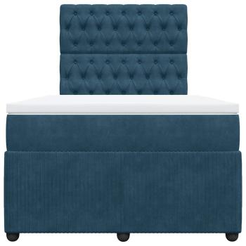 Boxspringbett mit Matratze Blau 120x200 cm Samt