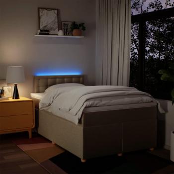 ARDEBO.de - Boxspringbett mit Matratze Creme 120x200 cm Stoff