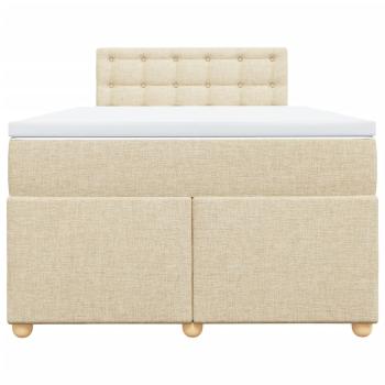 Boxspringbett mit Matratze Creme 120x200 cm Stoff
