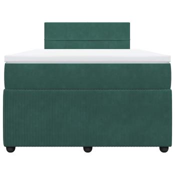 Boxspringbett mit Matratze Dunkelgrün 120x200 cm Samt