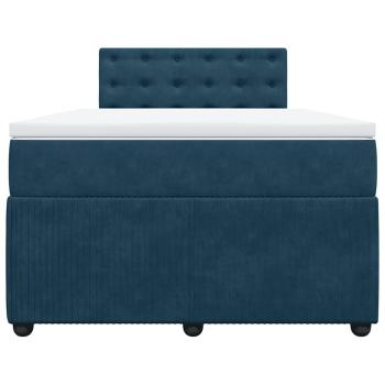 Boxspringbett mit Matratze Blau 120x200 cm Samt