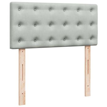 ARDEBO.de - Boxspringbett mit Matratze Hellgrau 90x200 cm Samt
