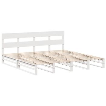 Massivholzbett ohne Matratze Weiß 180x200 cm Kiefernholz