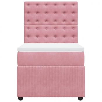 Boxspringbett mit Matratze Rosa 100x200 cm Samt