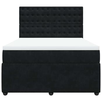 Boxspringbett mit Matratze Schwarz 140x190 cm Samt