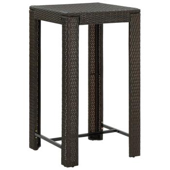 ARDEBO.de - 5-tlg. Gartenbar-Set mit Kissen Braun Poly Rattan