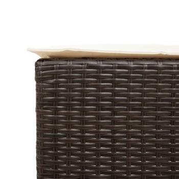 ARDEBO.de - 3-tlg. Gartenbar-Set mit Kissen Braun Poly Rattan