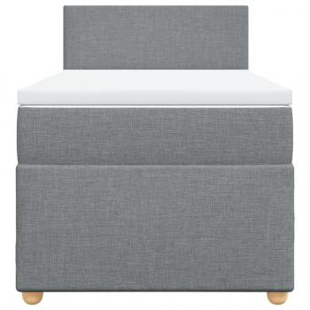 Boxspringbett mit Matratze Hellgrau 80x200 cm Stoff