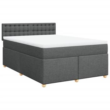 Boxspringbett mit Matratze Dunkelgrau 140x190 cm Stoff