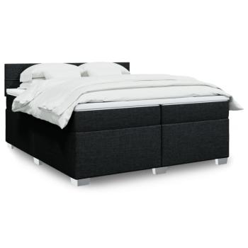 ARDEBO.de - Boxspringbett mit Matratze Schwarz 200x200 cm Stoff