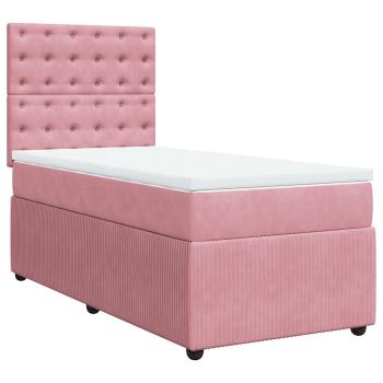ARDEBO.de - Boxspringbett mit Matratze Rosa 90x200 cm Samt