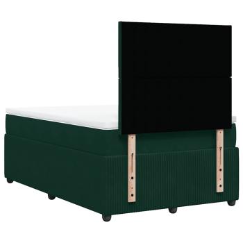 Boxspringbett mit Matratze Dunkelgrün 120x190 cm Samt