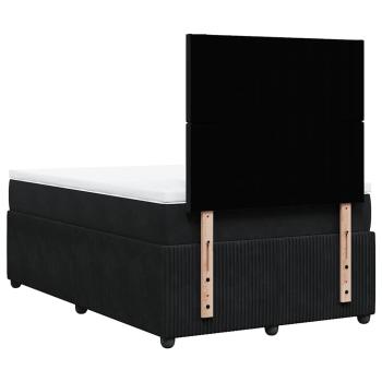 Boxspringbett mit Matratze Schwarz 120x200 cm Samt