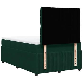 Boxspringbett mit Matratze Dunkelgrün 120x190 cm Samt