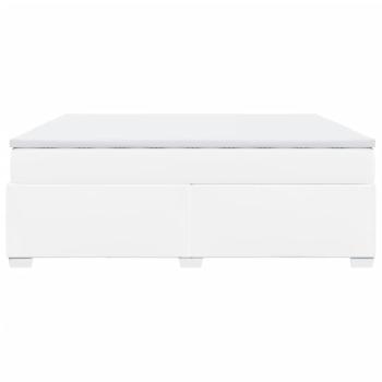 Boxspringbett mit Matratze Weiß 200x200 cm Kunstleder