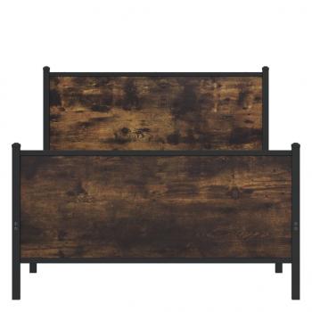 Metallbett ohne Matratze Räuchereiche 100x200 cm