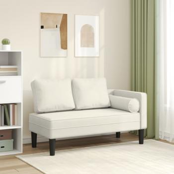 ARDEBO.de - Chaiselongue mit Kissen Creme Samt