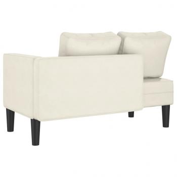 Chaiselongue mit Kissen Creme Samt