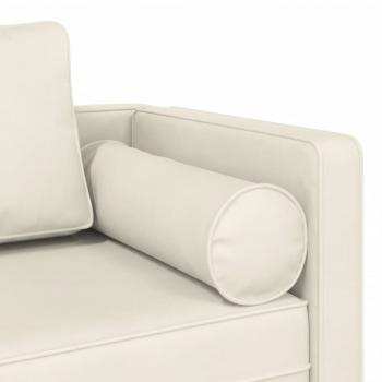 Chaiselongue mit Kissen Creme Samt