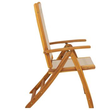 Klappstühle, 2 Stück, Massivholz Akazie und Textilene